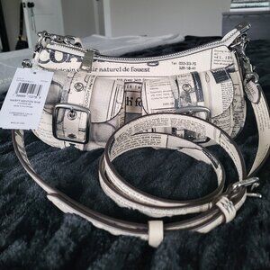 Coach Ashton Shoulder Bag With Newspaper Print NWT